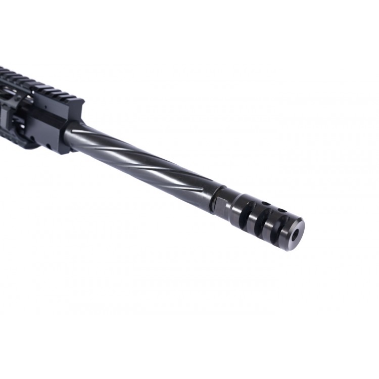 ARD AR15 STAINLESS IN BLACK BULL BARREL SPIRAL FLUTED UPPER 16 INCH